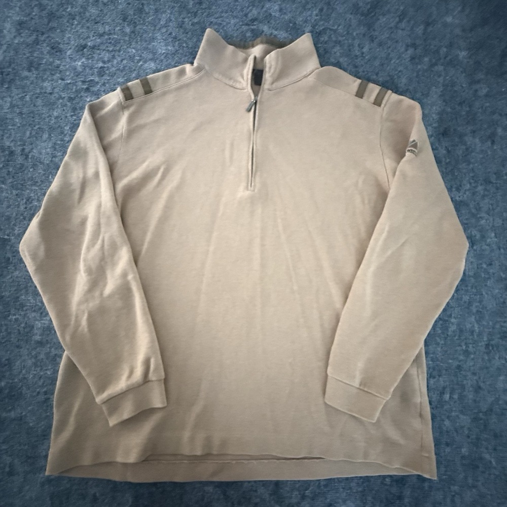 Tiger Woods Collection PGA WEST Quarter Zip Sweater Mens XXL Beige Golf